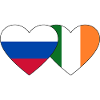 Russie Irlande Flag Coeur