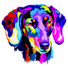 Stylized dachshund