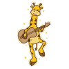 Giraffe plays guitar Zoo Zoo