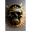 Black and gold skull
