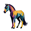 Colourful Geometric Horse