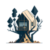 Geometric Futuristic Treehouse