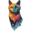 Colourful Geometric Cat