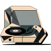 Tourne-disque géométrique rétro