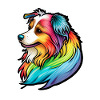 Cute rainbow dog