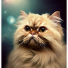 Persian cat Negan in space