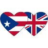 Puerto Rico England Heart Flag
