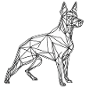 Line art dog white background