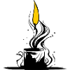 Burning candlelight in the glass