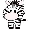 Cute zebra on 2 legs