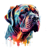 Bunter Mastiff Hund