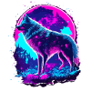 Wolf's Art Psychedelic Neon Synthwave