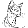Cat in fine line art