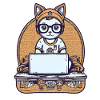 Techy Cat at Desk