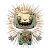 Sunburst Robot Grin