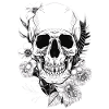 Skull with Flowers Art