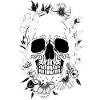 Skull with Flowers Art
