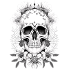 Skull with Flowers Art