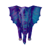 Geometric Blue Elephant