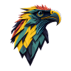 Colourful Geometric Eagle Head