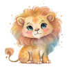 Löwe Aquarell Regenbogen