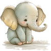 Elephant pastel drawing