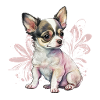 Chihuahua Flower Pastel
