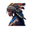 Native American with blue top