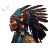 Indians with large headdresses