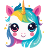 Ein Regenbogen-Einhorn