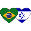 Brazil Israel Heart Flag