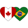 Canada Brazil Heart Flag