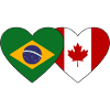 Brazil Canada Heart Flag