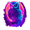 Glowing Owl Neon Artwork