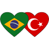 Brazil Turkey Heart Flag