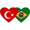 Turkey Brazil Heart Flag