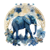 Blå elefant – Hvil i akvarel
