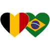 Belgium Brazil Heart Flag