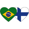 Brazil Finland Flag Heart