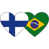 Finland Brazil Flag Heart