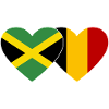 Jamaica Belgium Heart Flag