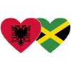 Albania Jamaica Heart Flag