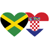 Jamaica Croatia Heart Flag
