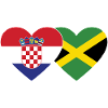 Croatia Jamaica Heart Flag