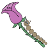 Rose mit Raupe