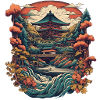 Herbstpagode: Friedliche japanische Landschaft