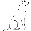 Minimalistisk hundkonst på vitt