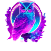 Owl Neon Moon Synthwave