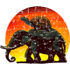 Elephant Turtle Sunset Design