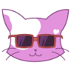 Heart cat with sunglasses